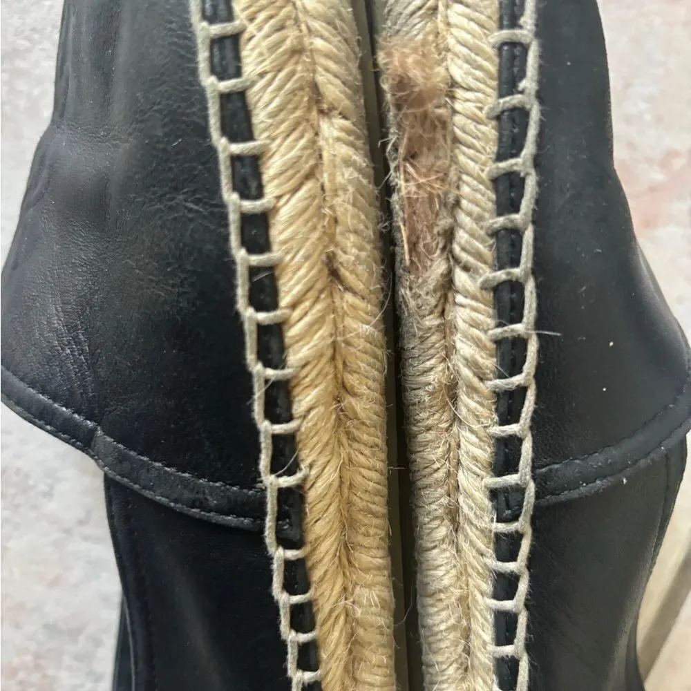 ysl logo flats SAINT LAURENT Lambskin Monogram Espadrilles wedges driving shoes